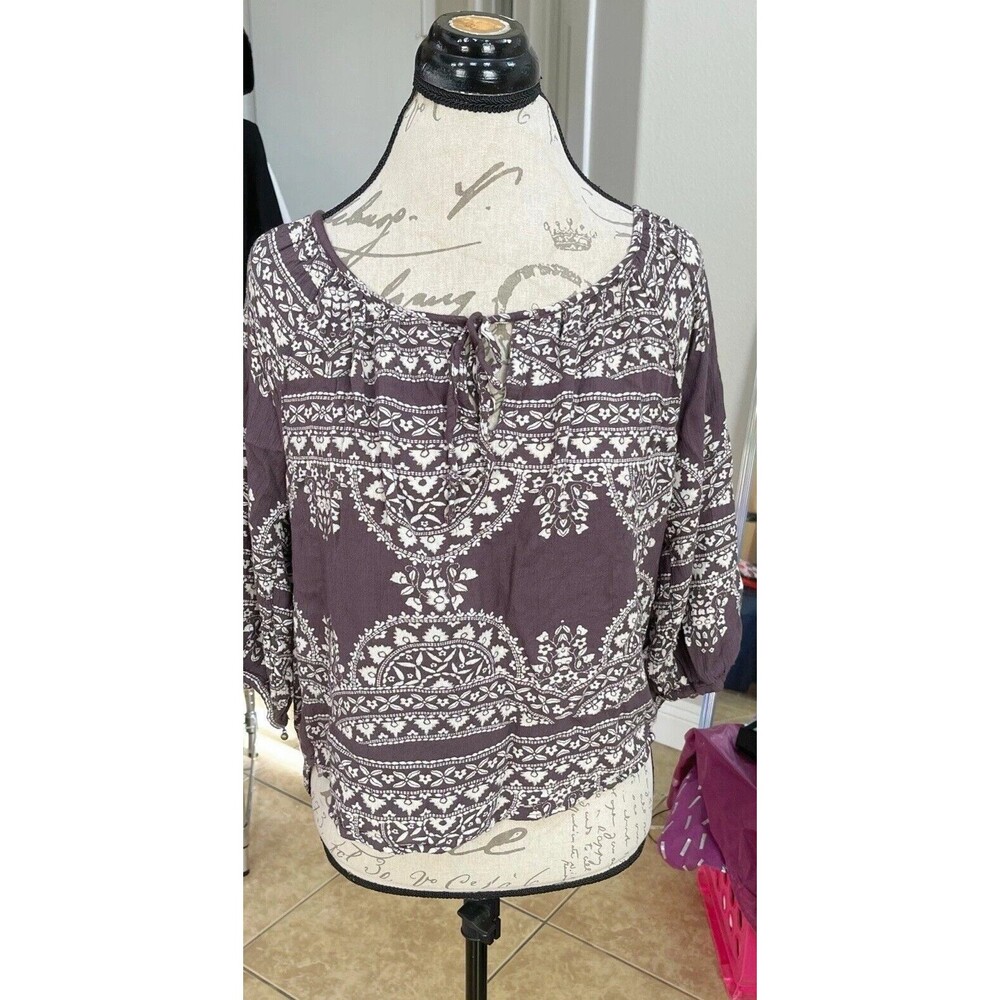Forever 21 Women's Blouse Sz Small Bohemian Hippie Festival Gypsy Inspired Indie - Picture 4 of 13
